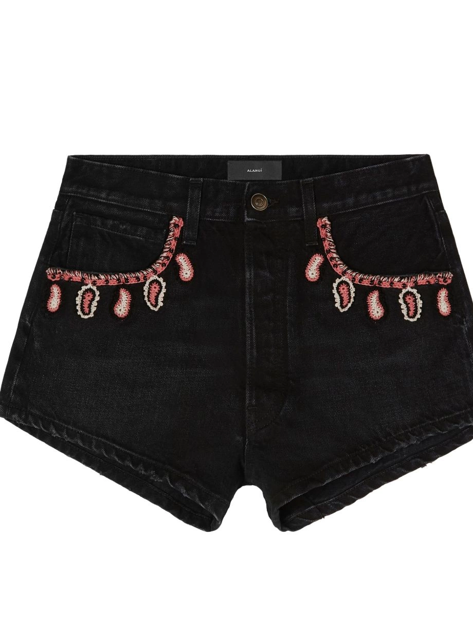 Cheap denim Women shorts embroidered Energy Alanui Inner 0803